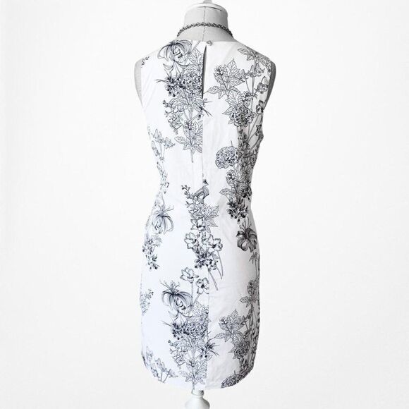 Vintage Y2K Banana Republic White Black Blue Floral Sundress Dress Size 6/M - Picture 4 of 5